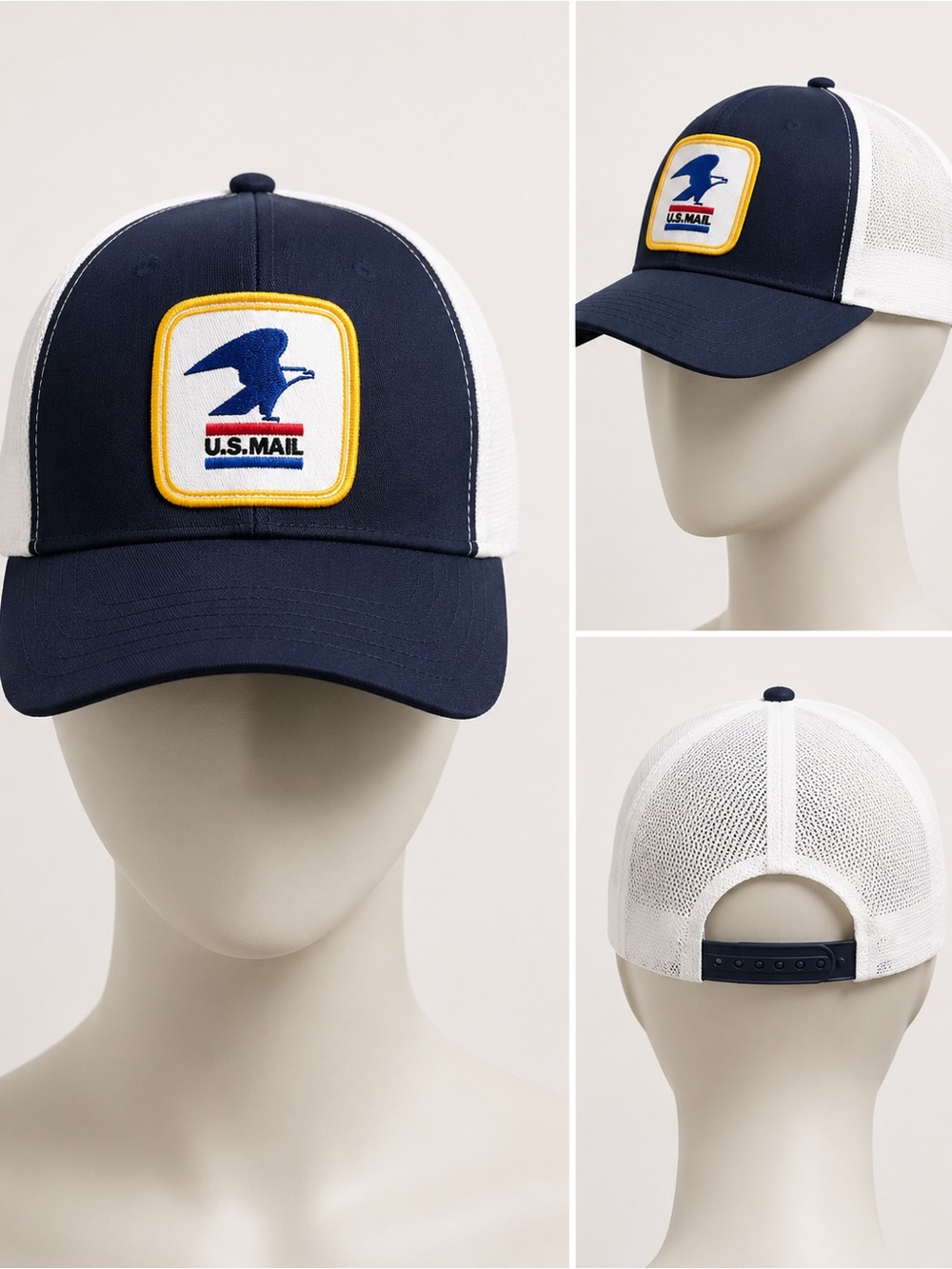 U.S. Mail Patch Trucker Hat in Navy and White